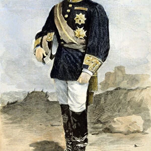 Manuel Pavia (1827-1895), Spanish military, engraving in the Ilustracion Espanola