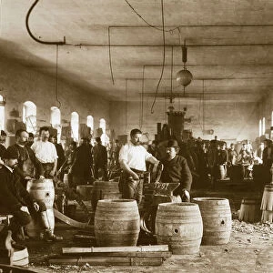 The manufacture of wooden beer barrels in Pilsen, 1880s. Artist: Anonymous