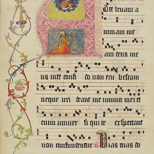 Manuscript Leaf with Initial A, from a Gradual, German, second quarter 15th century