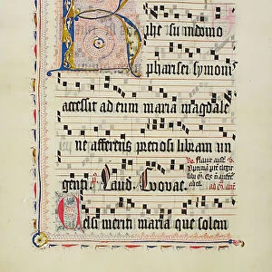 Manuscript Leaf with Initial R, from an Antiphonary, German, second quarter 15th century