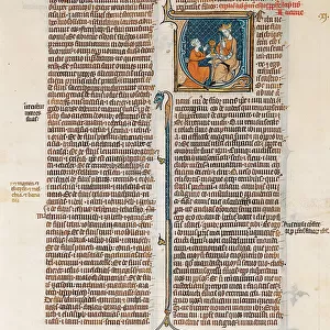 Manuscript Leaf with Opening of The Book of Nehemias, from a Bible, French, ca. 1280-1300