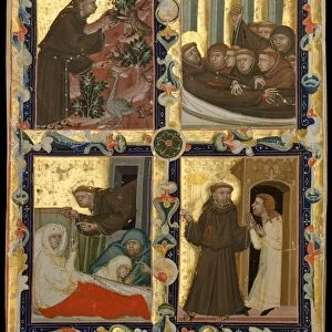 Manuscript Leaf with Scenes from the Life of Saint Francis of Assisi, ca. 1320-42
