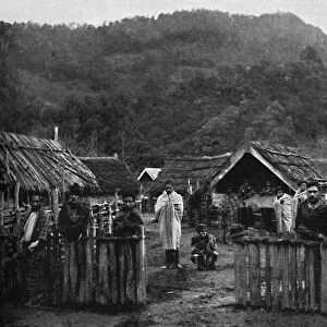 Maori pa, or fortified village, on the Whanganui River, North Island, New Zealand, 1902. Artist: Muir & Moodie