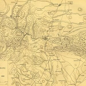 Map of the Battle of Wissembourg, 4 August 1870, (c1872). Creator: R. Walker