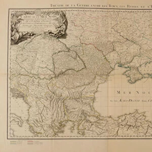 Map of the Black Sea, depicting the theater of the Russo-Turkish War, begun in 1787, 1788