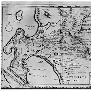 A map of the Cape of Good Hope in the time of the van der Stels, South Africa, 18th century (1931)