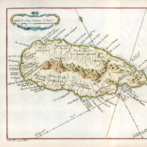 Map of the Caribbean island of St Christopher, c1764