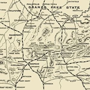 Map Illustrating the Operations on the South of the Orange River, 1900. Creator: Unknown