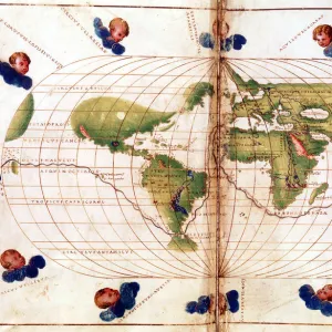 Map of Magellans round the world voyage, 1519-1521