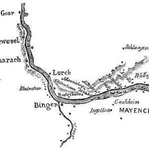 Map of the Rheingau, 1844. Creator: Unknown