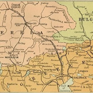 Map of Salonica Front, 1919. Creator: George Philip & Son Ltd