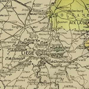 Map Showing the Forts of Liege, 1919. Creator: London Geographical Institute