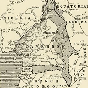 Map Showing the German Cameroon Colony, 1916. Creator: Unknown
