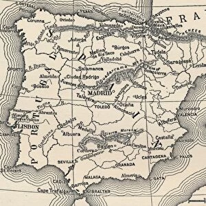 Map of the Spanish Campaign, c1807-1814, (1896)