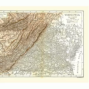 Map of Virginia, USA, c1900. Artist: Carl Hentschel