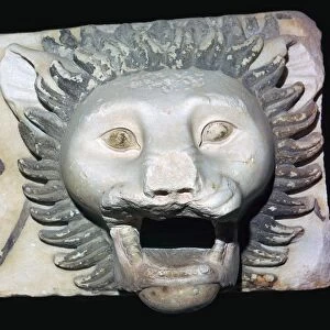 Marble fragment of a lions head gargoyle, 5th century BC