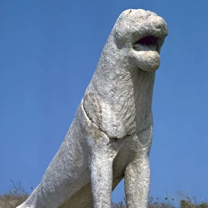 Marble lion at Delos in Greece, 7th century BC