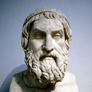 Marble portrait bust said to be of Sophocles, Athenian writer of tragedies