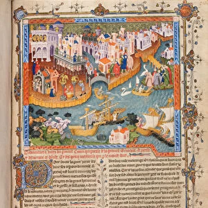 Marco Polo?s departure from Venice in 1271 (From Marco Polo?s Travels), ca 1400. Artist: Anonymous