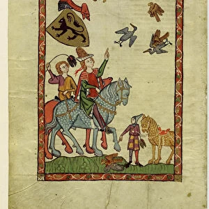 Margrave Henry III of Meissen (From the Codex Manesse), Between 1305 and 1340. Artist: Anonymous