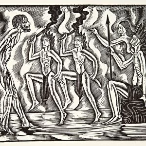 The Martyrdom, from The Travels and Sufferings of Father Jean de Brebeuf, 1938, (wood engraving)