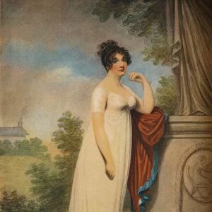 Mary Anne Clarke at the base of a statue, 1803. Artists: Mary Anne Clarke, Adam Buck