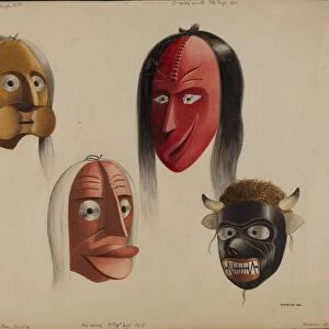 Masks, 1938. Creator: Louis Plogsted