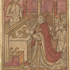 The Mass of Saint Gregory [recto], c. 1490. Creator: Unknown