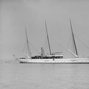 The three mast steam yacht Aries, 1911. Creator: Kirk & Sons of Cowes