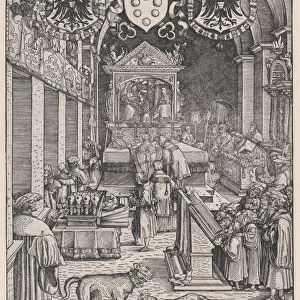 Maximilian I Hearing Mass, ca. 1515. Creator: Hans Weiditz