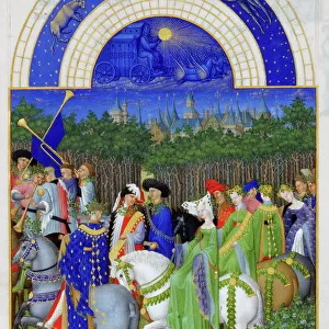 May (Les Tres Riches Heures du duc de Berry), 1412-1416. Artist: Limbourg brothers (active 1385-1416)