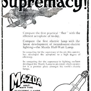 Mazda Half-Watt Type Electric Lamps Advert, 1919