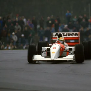 McLaren MP4-8, Ayrton Senna 1993 European Grand Prix at Donington. Creator: Unknown