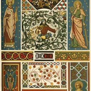 Medieval ceiling and wall painting, (1898). Creator: Unknown