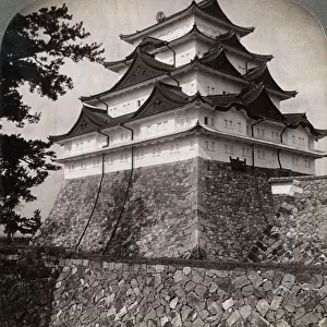 Medieval moated castle of Japanese princes, occasionally used by the Mikado Nagoya, Japan, 1896. Artist: Underwood & Underwood