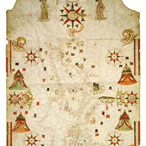 Mediterranean and the Black Sea map, 1563. Artist: Olives, Jaume (active 1550-1572)