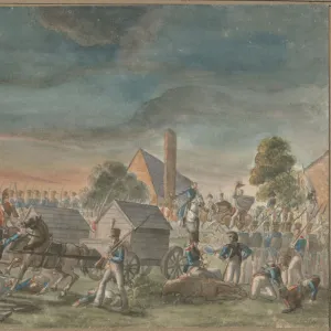 The meeting of the Duke of Wellington and Prince Blücher, near La Belle Alliance, 1818