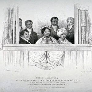 Members of the Hawaiian royal family at the Theatre Royal, Drury Lane, London, 1824