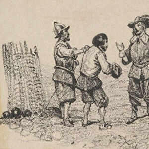 Three men arguing, mid-19th century. Creator: Victor Adam