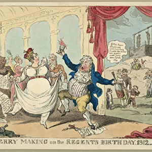 Merry making on the regents birth day, 1812, 1812. Artist: Cruikshank, George (1792-1878)