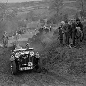 MG PA of JH Clent competing in the MG Car Club Midland Centre Trial, 1938. Artist: Bill Brunell