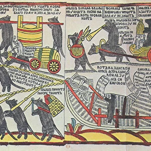 The Mice are burying the Cat, Lubok print, 1760