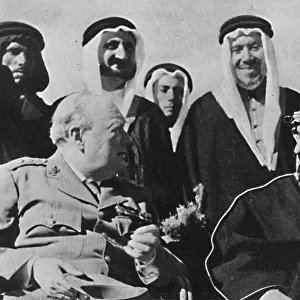 Among other Middle East rulers, King Ibn Saud, of Saudi Arabia, 1945