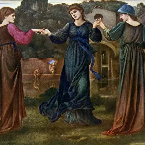 The Mill, Girls Dancing to Music by a River, 1870, (1912). Artist: Sir Edward Coley Burne-Jones