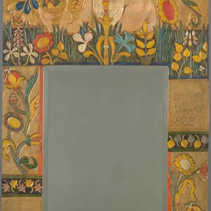 Mirror frame decorated with plants, flowers and two women figures, 1908. Artist: Bernard, Emile (1868-1941)