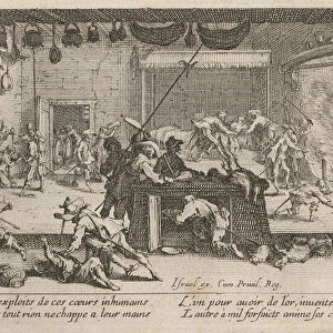The Miseries and Misfortunes of War, folio 5: Plundering a large Farmhouse, 1633