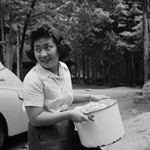 Miss Sumi Yumaguchi, Japanese dietican, Camp Ellen Marvin, Arden, New York, 1943. Creator: Gordon Parks