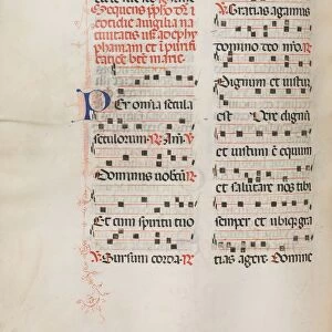 Missale: Fol. 176v: Music for various ordinary prayers, 1469. Creator: Bartolommeo Caporali