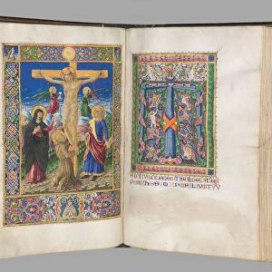Missale: Fol. 185v: Crucifixion with borders (full page), 1469. Creator: Bartolommeo Caporali