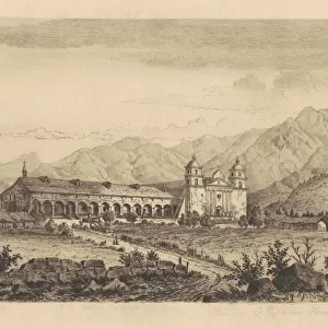 Mission Santa Barbara, 1883. Creator: Henry Chapman Ford
